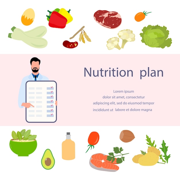 Vetor pessoas dieta plano de nutrição adequada peso saudável