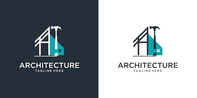 Projeto arquitetônico e de construção do logotipo da casa do arquiteto