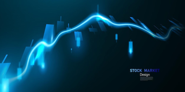 Projeto de ilustração vetorial de negócios Gráficos do mercado de ações ou gráficos de negociação Forex para ideias de negócios e finanças