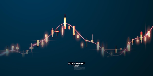 Projeto de ilustração vetorial de negócios Gráficos do mercado de ações ou gráficos de negociação Forex para ideias de negócios e finanças