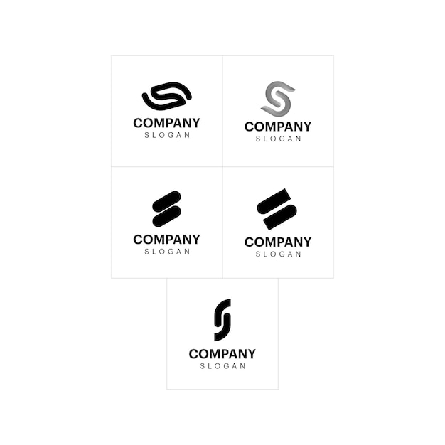 Vetor quatro logotipos para empresas que estão em tamanhos diferentes.