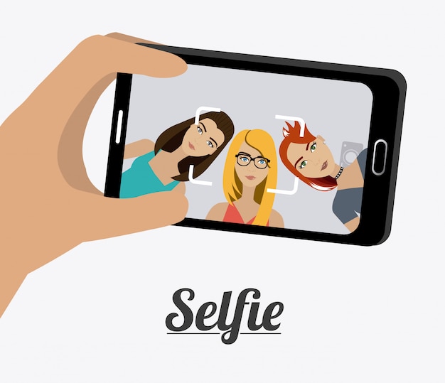 Vetor selfie design, ilustração vetorial.