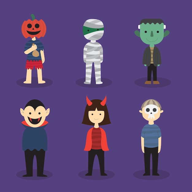 Série infantil de personagens de Halloween