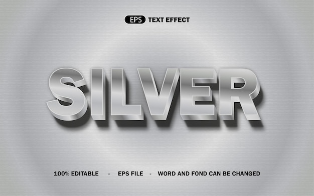 SILVER TEXT EFFECT EPS EDITABLE (Texto em prata)