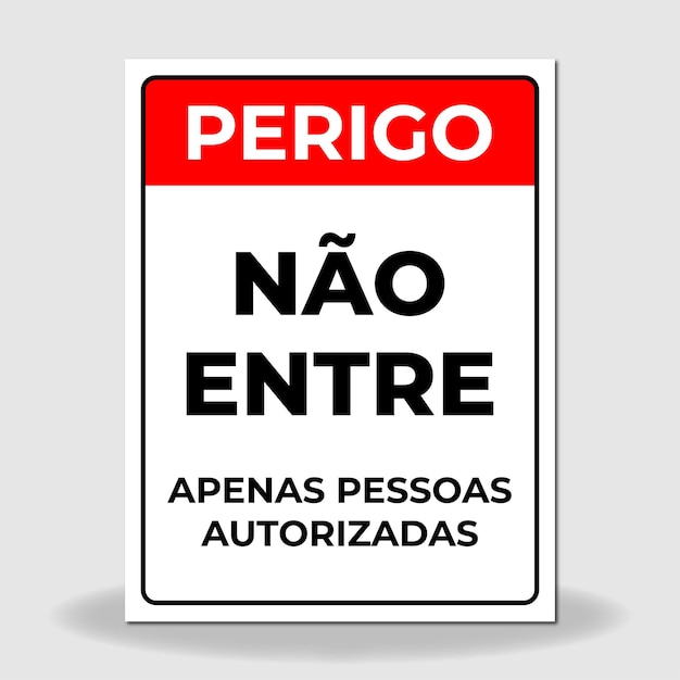 sinal de perigo vetorial apenas para pessoas autorizadas em inglês