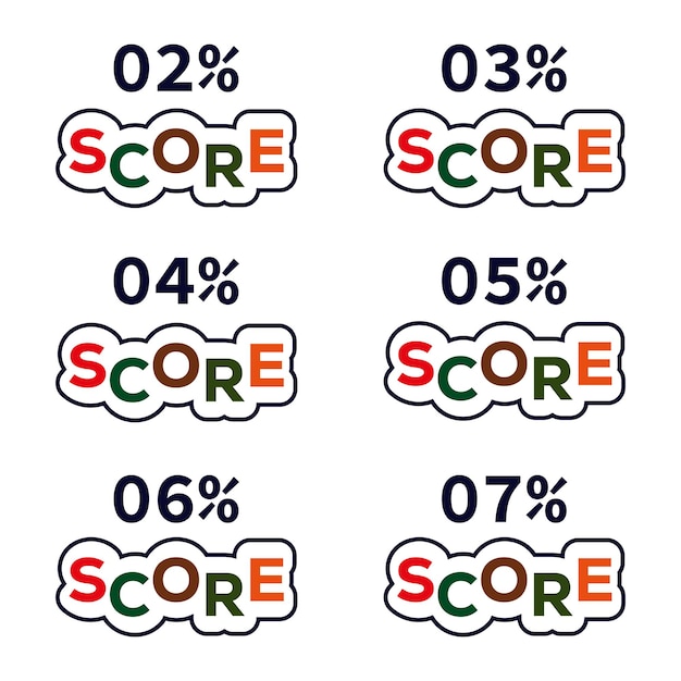 Vetor sinal de pontuação vetorial concebido para 02 a 07 por cento de captura
