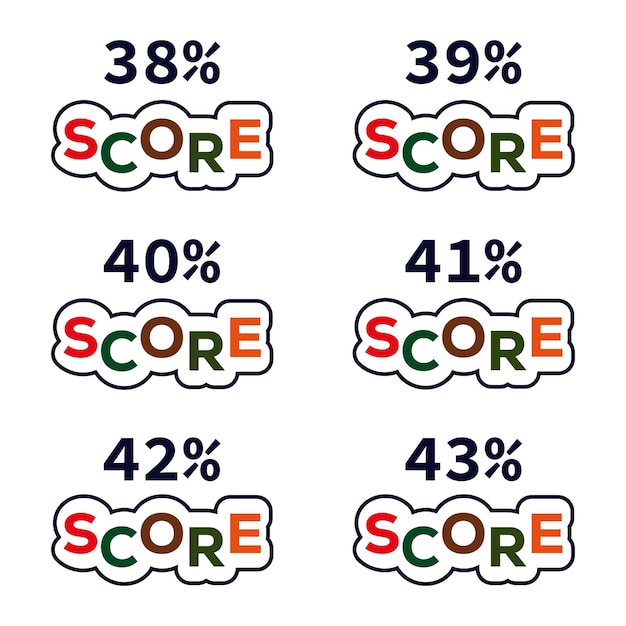 Vetor sinal de pontuação vetorial concebido para 38% a 45% de captura
