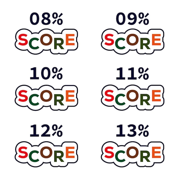 Vetor sinal de pontuação vetorial concebido para 8 a 13 por cento de capturas