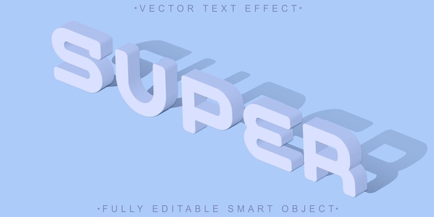 Vetor super vetor de sombra macia completamente editável efeito de texto de objeto inteligente