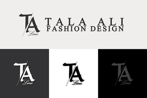 TA design de linha de moda logotipo tala ali marca TA