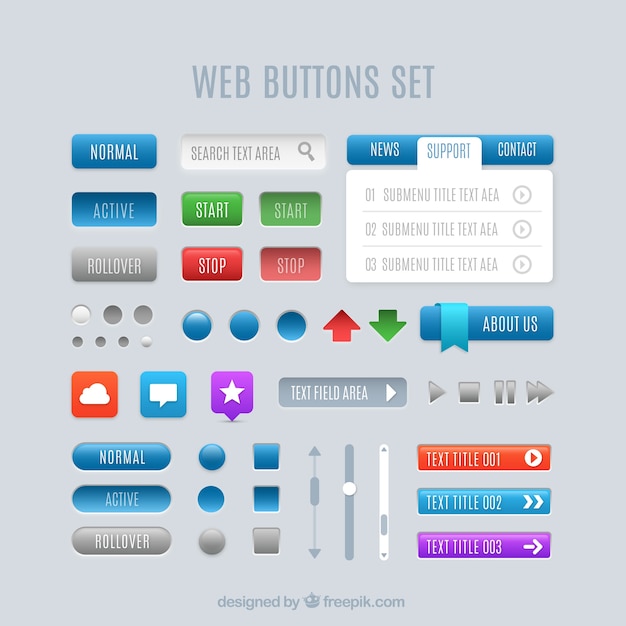 Vetor teclas do web ajustadas