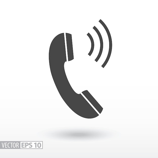 Vetor telefone plano ícone sinal de telefone vector logo para web design mobile e infográficos ilustração vetorial eps10 isolado no fundo branco