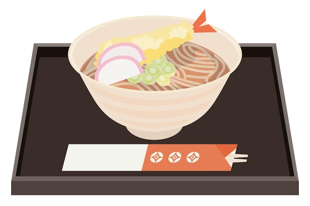 Toshikoshi soba comido à noite na véspera de Ano Novo.