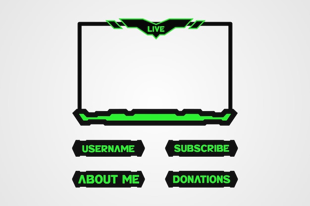 Vetor um banner verde e preto para um canal do youtube.