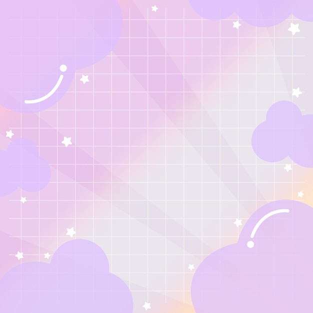 Vetor um fundo roxo e rosa com nuvens e um lugar para texto