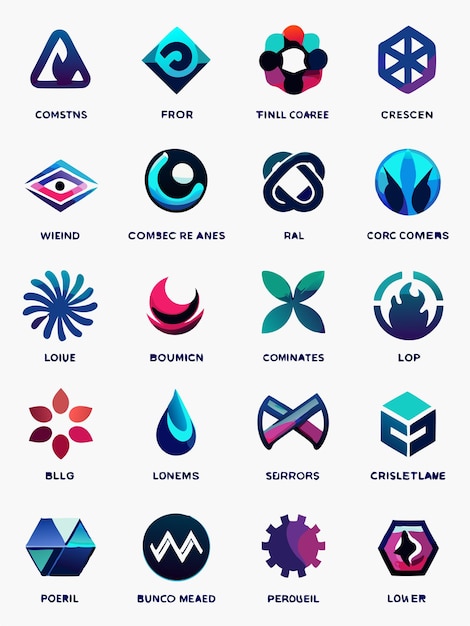 Vetor uma coleção de logos, incluindo o logotipo da circunferência