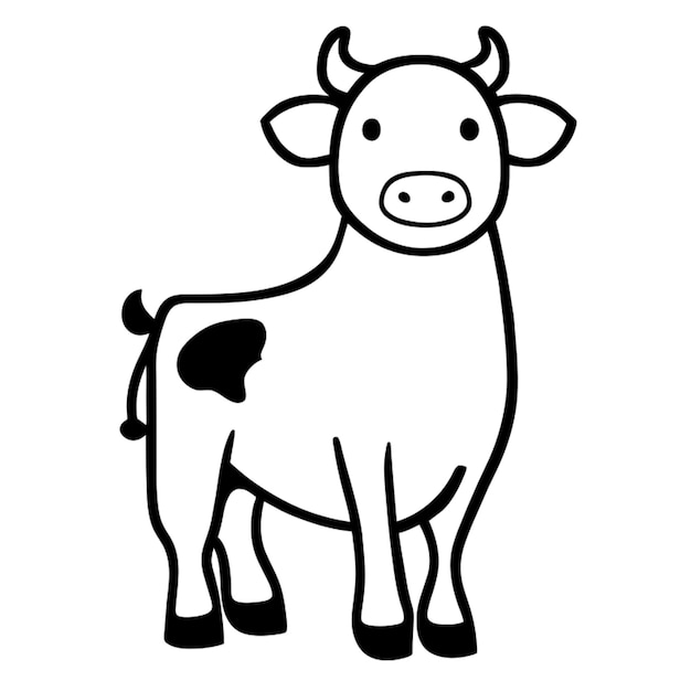 Vetor un vector detallado de una vaca lechera esta vaca é feliz con un pelaje blanco y negro