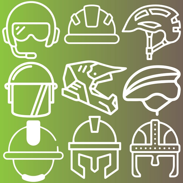 Vetor vector de conjunto de logotipos ou ícones de capacete