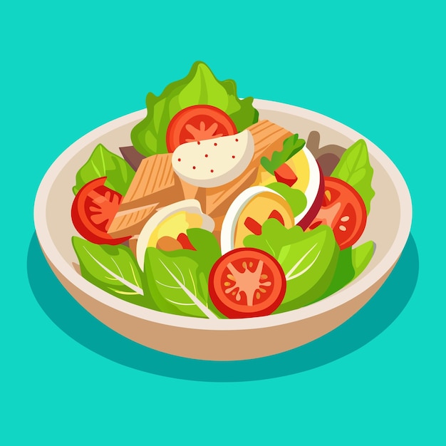 Vetor vector de ilustração de salada césar