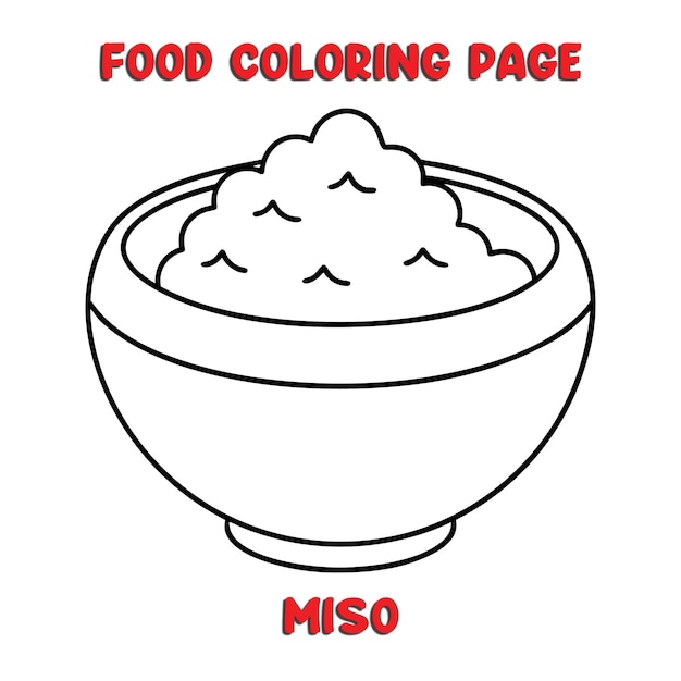 Vector de ilustração MISO página de coloração para crianças