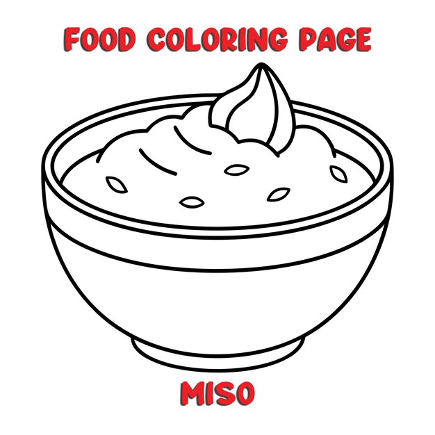 Vector de ilustração MISO página de coloração para crianças