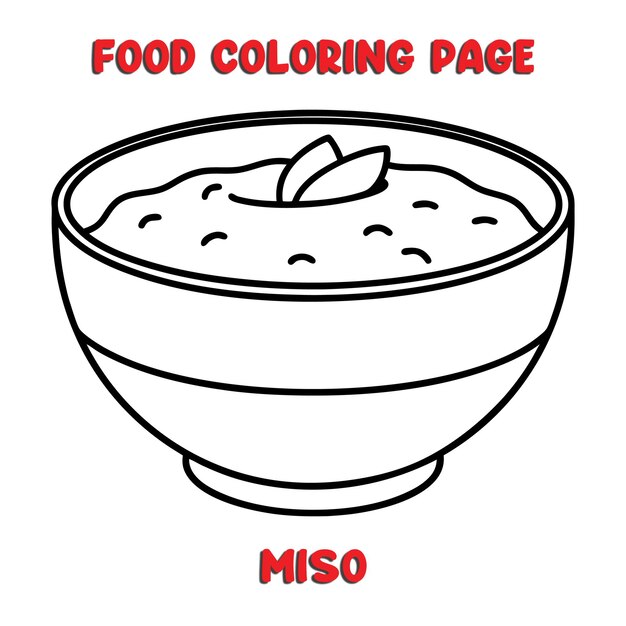 Vector de ilustração MISO página de coloração para crianças