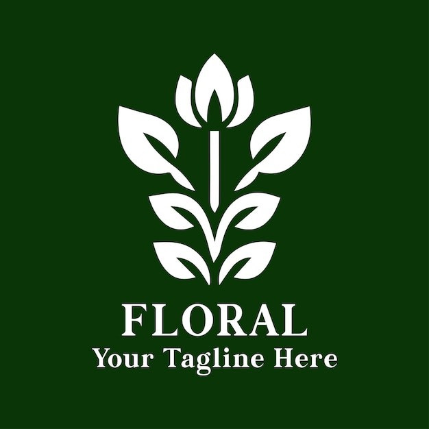 Vector de logotipo floral simples com conceito branco