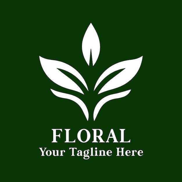 Vector de logotipo floral simples com fundo verde