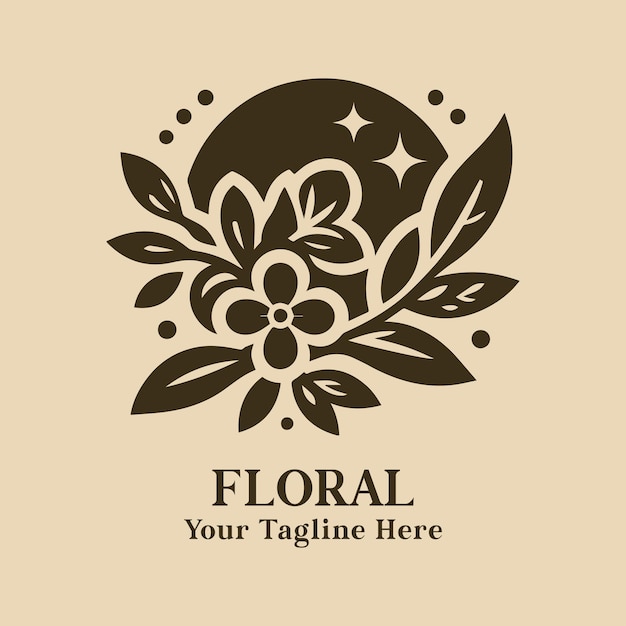 Vector de logotipo floral simples