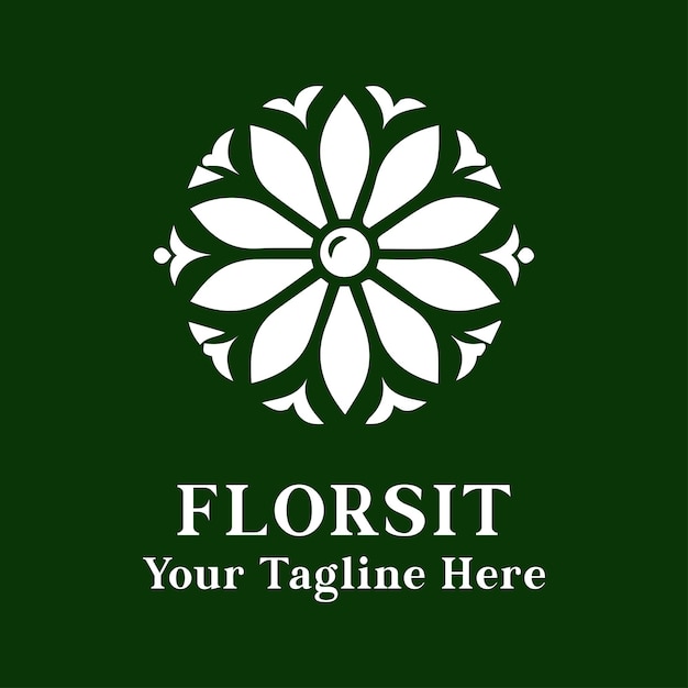 Vector de logotipo simples de florista com conceito branco