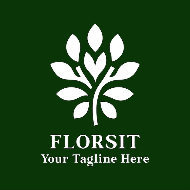 Vector de logotipo simples de florista com fundo verde