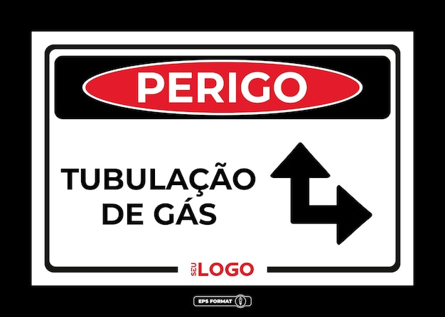 Vetor vetor de tubulação de gás de perigo de sinalização