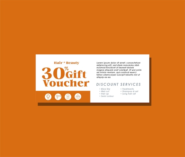 Voucher de fidelidade com desconto minimalista laranja