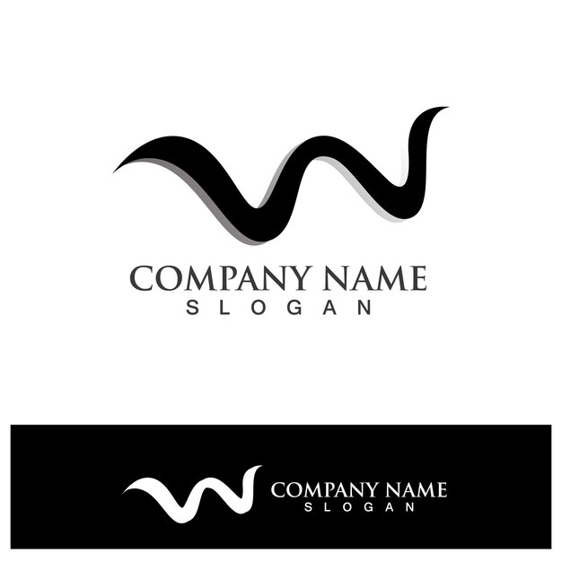 W Letter Template Logo