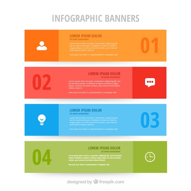 Vettore gratuito a colori banner infographic