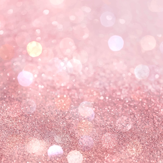 Vettore gratuito annunci sociali di bokeh sfumato rosa glitter bianco