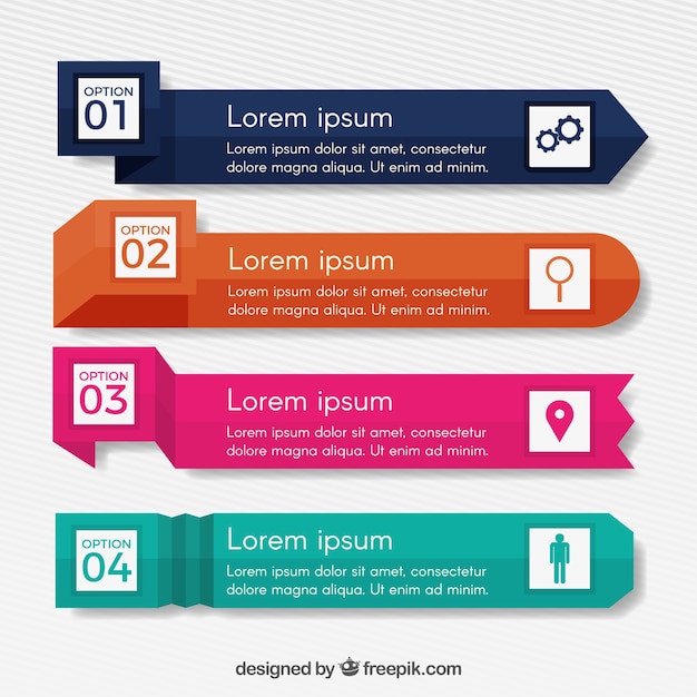 Vettore gratuito banner infografici con una varietà di disegni