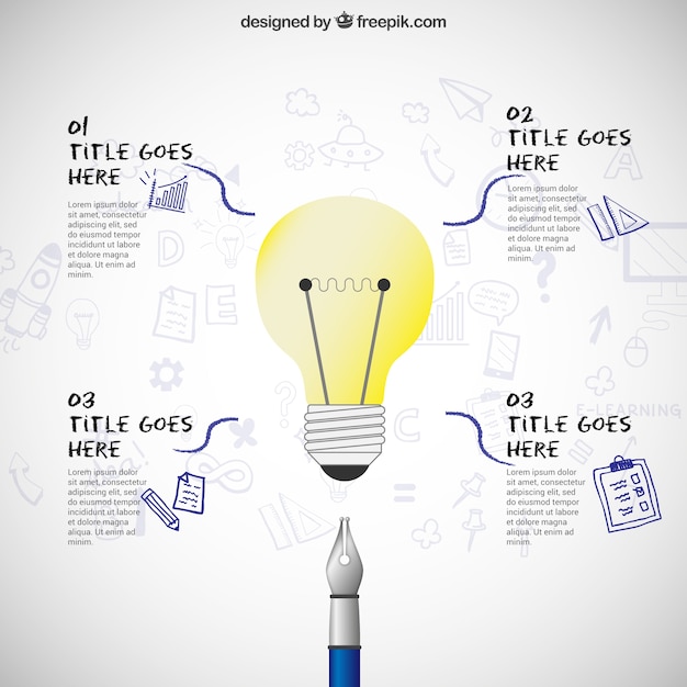 Vettore gratuito bulb infographic luce