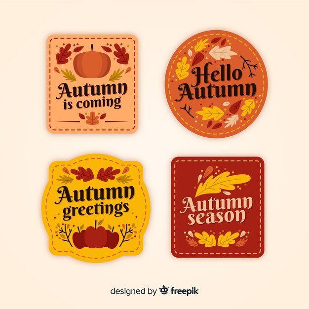 Collezione di badge autunno vintage