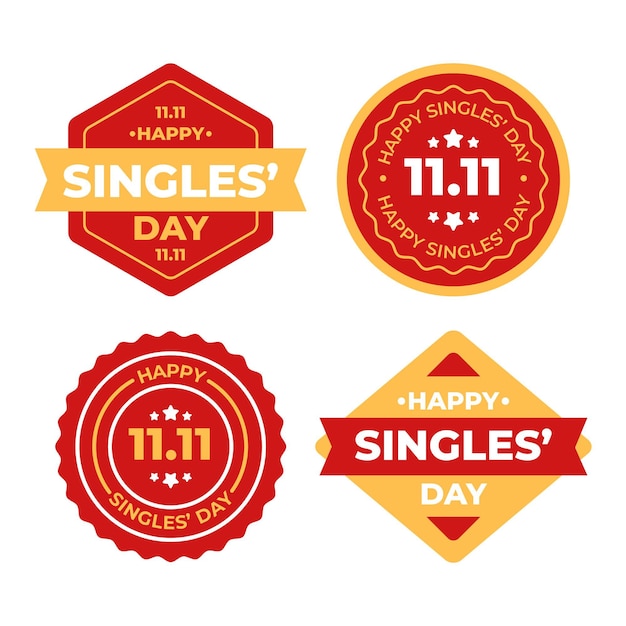 Vettore gratuito collezione di badge per single