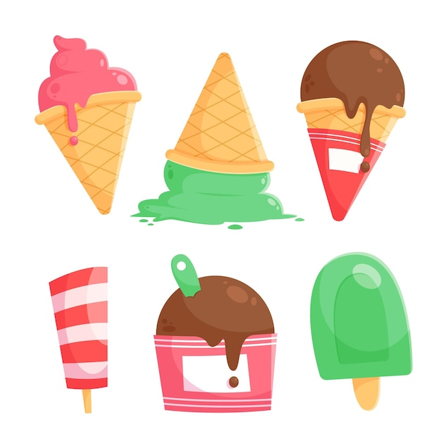 Collezione di gelati disegnati a mano