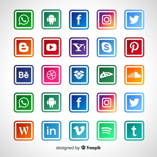 collezione di social media logo