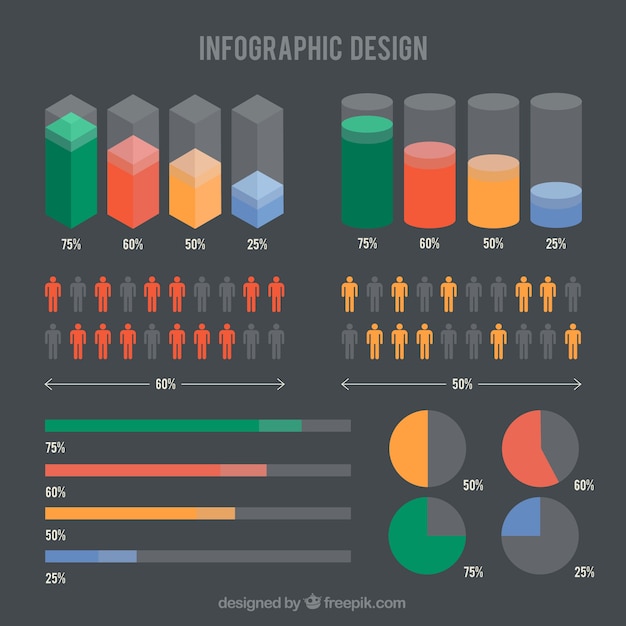 Vettore gratuito color design infografica