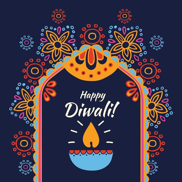 Concetto di diwali disegnato a mano