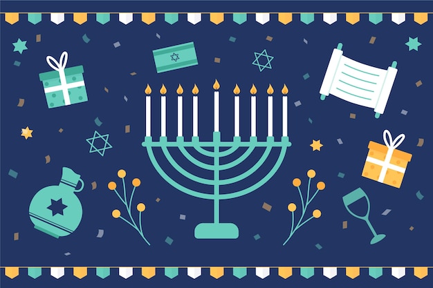 Concetto di hanukkah design piatto