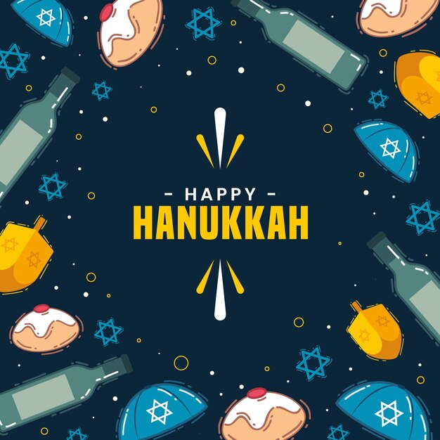 Concetto di hanukkah disegnato a mano