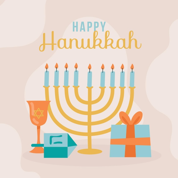 Concetto di hanukkah disegnato a mano