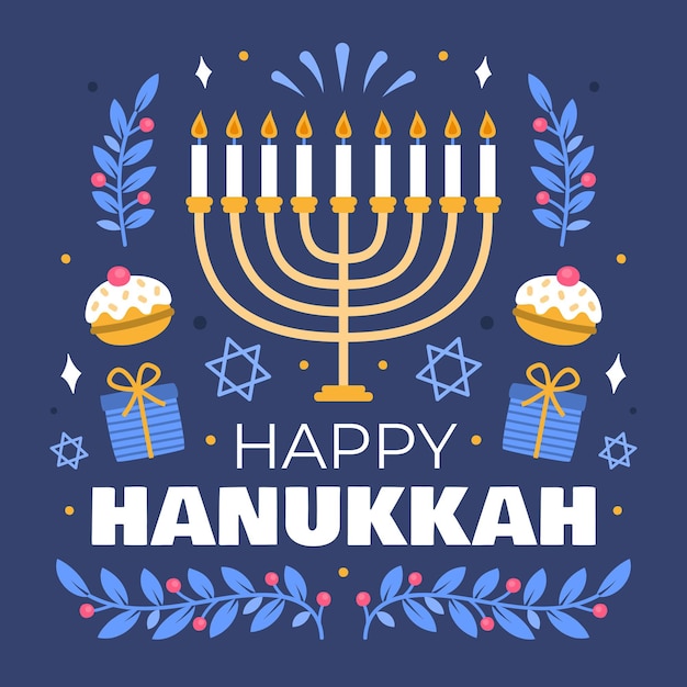 Concetto di hanukkah disegnato a mano