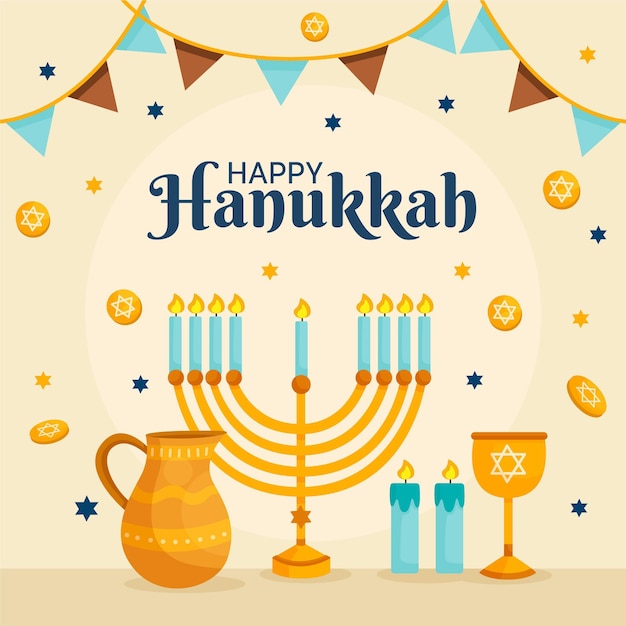 Concetto di hanukkah disegnato a mano