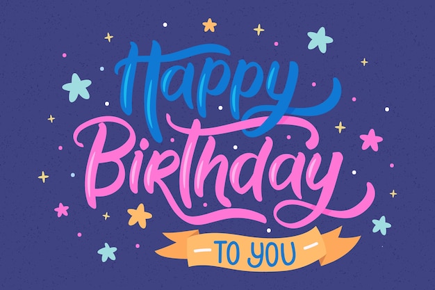 Concetto di lettering di buon compleanno